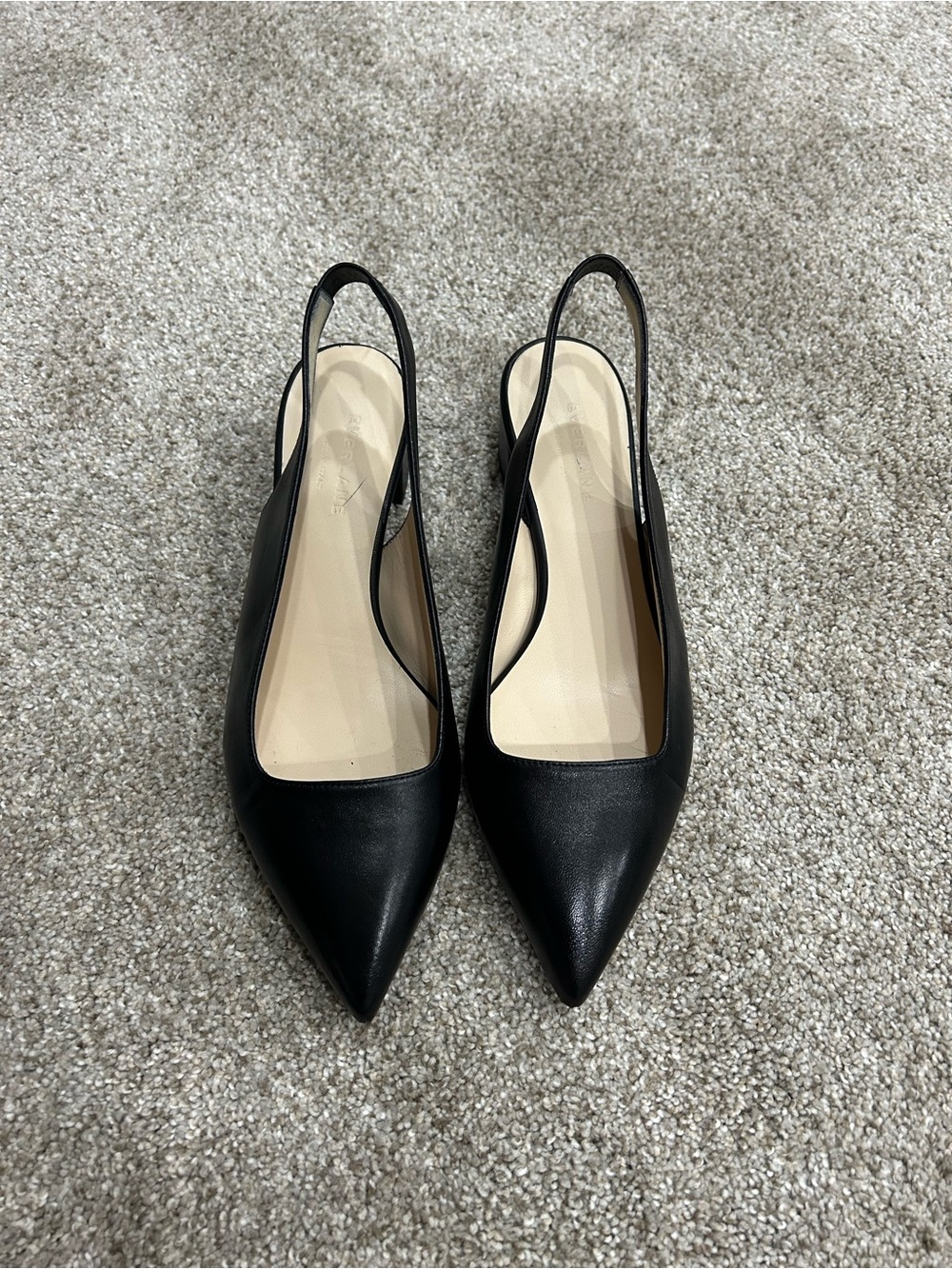 Like new Everlane Black Pointed Slingback Flats - Women's Classic Style